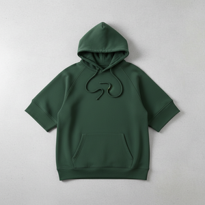 เสื้อฮู้ดดี้โอเวอร์ไซส์ OEM แขนสั้น ผ้าฝ้าย ผลิตตามสั่ง แบรนด์ส่วนตัว จัดส่งรวดเร็ว - Product Image 4