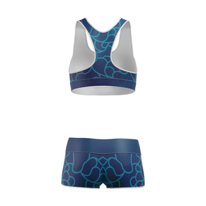Custom Logo 2 Piece Fitness Set Racer Back Sports <b>Bra</b> and Shorts Premium Comfort Athletic Wear Solution - Product Image 5