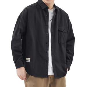 Camisa de Hombre de Verano, Transpirable, de Lino y Algodón, Satén, Lisa, de Manga Larga, Casual, Antiarrugas, con Cuello Camisero, 160g - Product Image 5