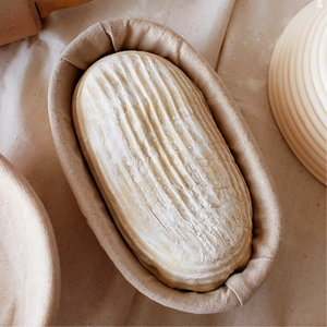 Wholesale Natural Oval Rattan Bread Proofing Basket Wicker Dough Fermentation Basket Sourdough Banneton Bread Baskets with Linen - Product Image 3