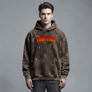 เสื้อฮู้ดดี้ผู้ชายทรงบ็อกซี่ ผ้าฝ้าย 100% ซักแล้ว ไม่ยับ ทรงโอเวอร์ไซส์ สไตล์วินเทจ รับผลิตตามสั่ง ขายส่ง OEM พร้อมสกรีนโลโก้ - Product Image 4