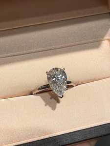 2CT Pear Cut Moissanite Luxury Dual Band Halo <b>Ring</b> Set Original 925 Silver Charm Gift For Partner Party Jewelry For Her - Product Image 5