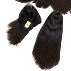 Nudos pequeños, cutículas completas, pelucas de cabello vietnamita crudo alineado, peluca de encaje de cabello humano vietnamita suizo recto 5x5 HD - Product Image 1