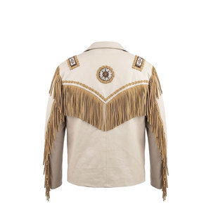 Solid Trader Premium Genuine <b>Suede</b> Fringe Leather <b>Jacket</b> Western Style Soft Tassel Coat Fashionable Wear For <b>Men</b> - Product Image 2