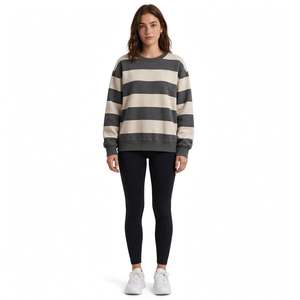 Compre sudaderas a rayas para mujer, sudaderas modernas de corte ajustado con cuello redondo, sudaderas casuales de invierno para mujer de BD - Product Image 2