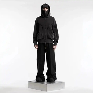 Sweat à capuche Ninja personnalisé avec empiècements, 100% coton molletonné, qualité supérieure, design personnalisé, pour streetwear décontracté, unisexe - Product Image 2