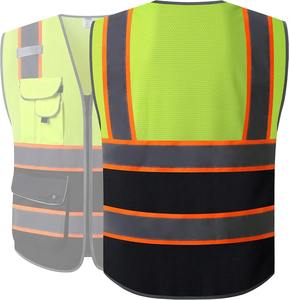 Gilet de sécurité réfléchissant haute visibilité orange, séchage rapide, imperméable, vêtement de travail, gilet de signalisation pour travaux de construction et routiers - Product Image 6