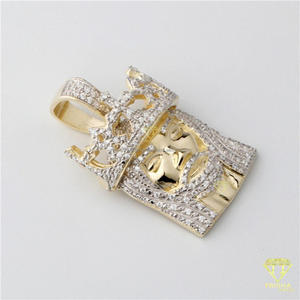 Urban Style <b>King</b> Jesus Head Pendant With Premium Moissanite Diamond Shine - Product Image 3