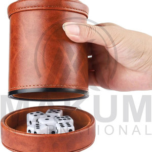 Handmade Custom Eco-Friendly Durable Leather/Pu Leather Luxury <b>Dice</b> Shaker Cup with Custom Logo - Product Image 4