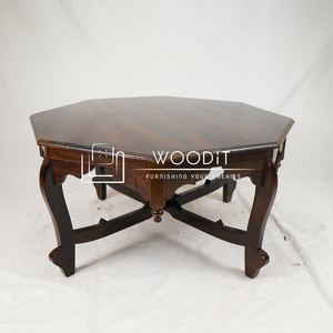 Mesa de Centro Redonda Moderna de Madera Maciza 100%, Portátil, para Sala de Estar, Nueva Llegada 2026, Color Marrón Oscuro, Personalizable - Product Image 3