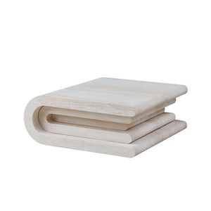 Tavolino da Caffè Moderno 33,86 Pollici, Design Irregolare Quadrato, Motivo Travertino Finto, Materiale MDF per Uso in Soggiorno - Product Image 3