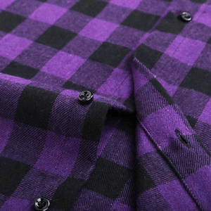 Custom Men's Purple Black Plaid <b>Flannel</b> Shirt Full Sleeve Button Down Casual Cotton Breathable Autumn Wear - Product Image 5