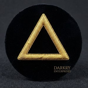 Insignia de bordado personalizada de alambre metálico para corona de laurel masónica, con hilo metálico dorado, parche azul marino, compás cuadrado, letra G, regalia - Product Image 6