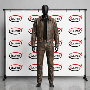 Custom Designed Distressed <b>Vintage</b> Texture Faux Leather Jacket And Pants Set <b>Vintage</b> Streetwear Outfit Leather <b>Tracksuit</b> - Product Image 1
