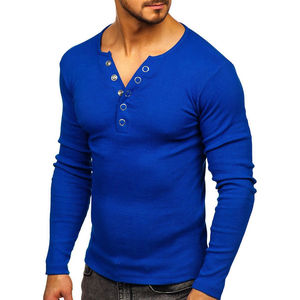 Nouveauté 2026 T-shirt à manches longues pour homme, style décontracté urbain, 100% Coton, logo personnalisé, teint uni, coupe ample, séchage rapide - Product Image 2