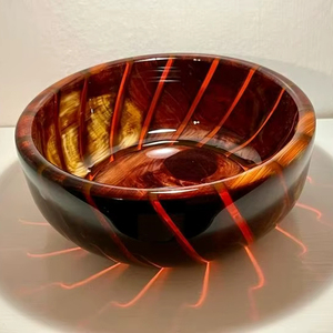 Resin wood serving bowl handmade <b>epoxy</b> decorative fruit bowl modern kitchen home decor <b>table</b> centerpiece - Product Image 1