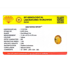 Certified Natural Citrine Gemstone 4.35 Carat Brilliant Cut Yellow Wholesale - Product Image 4