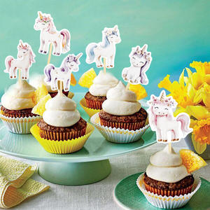 Décoration de gâteau d'anniversaire pour enfants JUXINDA, style féminin, rose et bleu, arc-en-ciel irisé, <span class=keywords><strong>licorne</strong></span>, nuage, papillon - Product Image 3