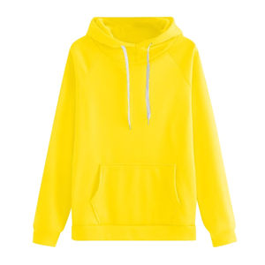 Survêtement décontracté unisexe jaune, couleur unie, taille élastique, poches latérales, pantalon en coton respirant, design 2-en-1 écologique pour l'automne - Product Image 5