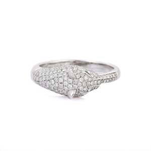 18K Solid Gold <b>Diamond</b> Panther <b>Ring</b> for Men-Micro Insert Cluster Wedding Band - Product Image 5