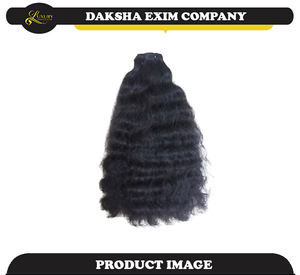 Extensiones de trama de cabello Remy indio sin procesar puro Textura profunda frontal Estilos de rizos de onda suave Volumen de longitud instantánea - Product Image 3