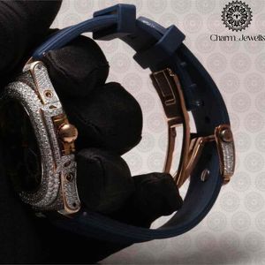 Charm_Jewells Luxury Stainless Steel <b>Watch</b> 40mm Irregular Case Diamond Encrusted Sapphire Crystal Analog Quartz Unisex - Product Image 3
