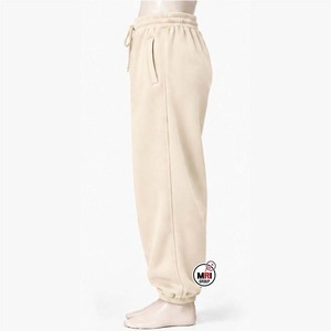 Pantalon Harem Beige Homme Taille Élastique Cordon de Serrage Poches Latérales Coton Tricoté Logo Personnalisé Respirant Mi-Épais Décontracté Automne - Product Image 2
