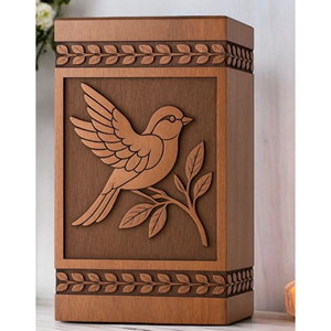 Wooden Urn with Religious Symbol Engraving Wooden Urn Manufacturer Bulk Supply by AYAANS - Product Image 3