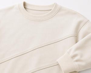 Sweat-shirt à col rond pour homme, manches longues, coupe classique, tricoté, 100% coton, couleur unie, séchage rapide, vêtements décontractés d'hiver, 370g - Product Image 5