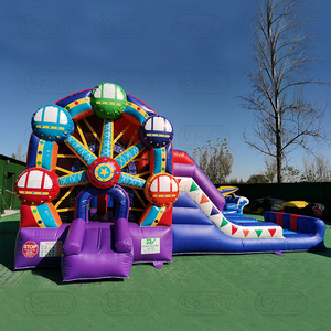 MOONWALK thương mại Kid Inflatable <span class=keywords><strong>5</strong></span> trong <span class=keywords><strong>1</strong></span> Bouncer <span class=keywords><strong>bouncy</strong></span> nhảy lâu đài Đu Quay Bánh Xe trả lại nhà <span class=keywords><strong>Combo</strong></span> - Product Image 4