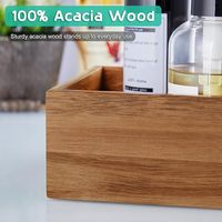 Plateau de rangement rectangulaire en bois, 12,60x8,66x3,15 pouces, style européen, finition vernie multifonctionnelle, vaisselle de service alimentaire pour bureau