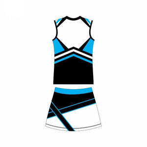 Conjunto de Uniformes de Porristas Rojo, Azul y Blanco, Top de Manga Larga, Falda con Logotipo Estampado en la Parte Delantera, Talla Adulto - Product Image 2
