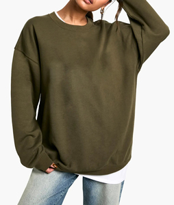 Sweat-shirt en velours de coton uni pour femme, pull décontracté, fabricant OEM, fournisseur en gros, usine, collection premium - Product Image 3