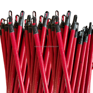 Mango de escoba de madera roja, palo de fregona, juego de escoba y recogedor de hilo italiano recubierto de PVC con mango largo, palo de metal de aluminio - Product Image 1
