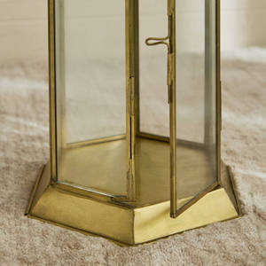 Ramadan Tabletop and Floor Home Decorations Moroccan Candle Holder <b>Lanterns</b> <b>Gold</b> Durable Iron & Glass - Product Image 4