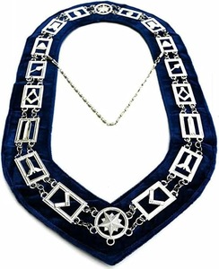 Collier de Maître Maçon en Chaîne Plaqué Or avec Fond Bleu, Régalia Maçonnique, Poids : 8 Ounces (0,8 lb) - Product Image 6