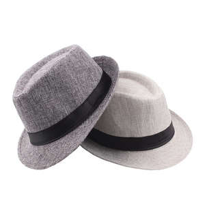 Fashion Polyester Fedora Hat for Women <b>Men</b> Classic Character Casual <b>Flat</b> Wide Brim Jazz <b>Cap</b> - Product Image 1