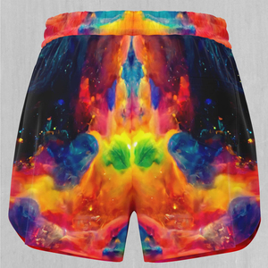 Shorts taille haute pour femmes, effet ventre plat, impression par sublimation personnalisée, respirant, séchage rapide, fermeture à cordon, OEM/ODM - Product Image 6