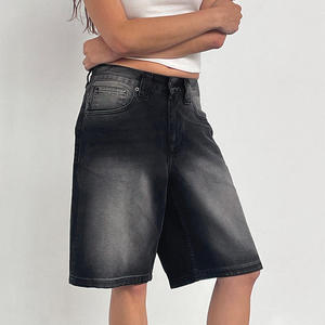 Shorts en jean personnalisés pour femmes, vente directe usine, décontractés, marque privée, 100% coton respirant, écologiques, streetwear, taille haute, fermeture éclair - Product Image 6