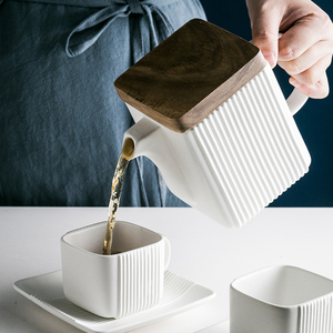 Modern Matte Finish Tea Set With Premium <b>Ceramic</b> Material Elegant Tea Cups Stylish <b>Teapot</b> Decorative Tray Sugar Bowl Milk - Product Image 6