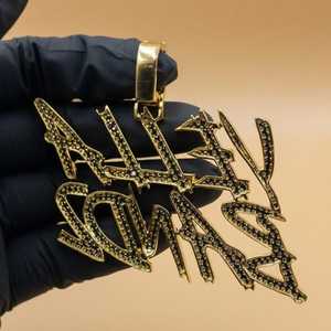 จี้ตัวอักษรแบบกำหนดเอง จี้ประดับเพชร VVS มอยส์ซาไนต์ จี้ตัวอักษรเงินแท้ 925 ชุบทอง เครื่องประดับฮิปฮอป จี้ตัวอักษรย่อ - Product Image 5