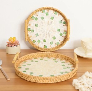Bandeja de Servir de Ratán Tejida a Mano Ecológica, Elegante y Natural, Bandeja Organizadora Premium para Cocina y Hogar, Regalo - Product Image 5