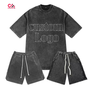 เสื้อยืดโอเวอร์ไซส์แบบย้อมสีเอซิดวอช คัสตอม 2 ตัว ชุดเซ็ต 2 ชิ้นสำหรับผู้ชาย แขนยาว ผ้าคอตตอน 100% หนักปานกลาง ทรงหลวม สตรีทแวร์ พิมพ์ลาย - Product Image 6