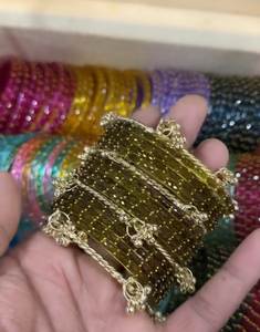 Modernas Pulseras de Cristal Kashmiri Rosa Brillante con Perla de Corte Esmeralda, Colores Personalizados, Pulseras de Moda para Aniversario - Product Image 2