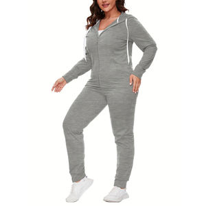 Nardon Apparel Ensemble de survêtement d'hiver Jogging Suits Gym Zipper Jacket With Pants Crop Top pour femmes Deux pièces Vêtements pour femmes - Product Image 4