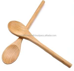 ช้อนทำอาหารไม้ธรรมชาติขนาดสั่งทำได้ ราคาประหยัด อุปกรณ์ครัว ชุดช้อนส้อมไม้สำหรับผสมและเสิร์ฟอาหาร - Product Image 5