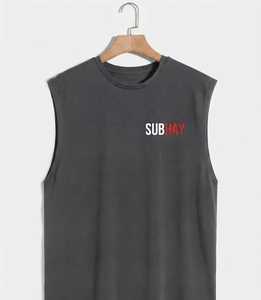 Camiseta sin mangas unisex Subhay, cuello redondo, malla transpirable, 180g, poliéster, para adultos, todas las estaciones, corte regular, logotipo impreso en la parte delantera. - Product Image 6