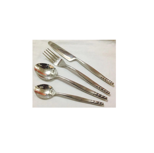 Ensemble de couverts décoratifs de luxe, 4 pièces, couteau, fourchette, cuillère en acier inoxydable, finition polie, passe au lave-vaisselle - Product Image 1