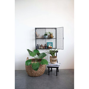 Handwoven Water Hyacinth <b>Woven</b> <b>Basket</b> with Handles for Storage - Product Image 4