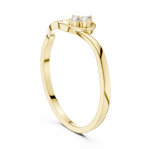 Anillo apilable de oro macizo de 14k para mujer, con diamante clásico de corte redondo, minimalista, para regalo, compromiso, aniversario, boda - Product Image 4